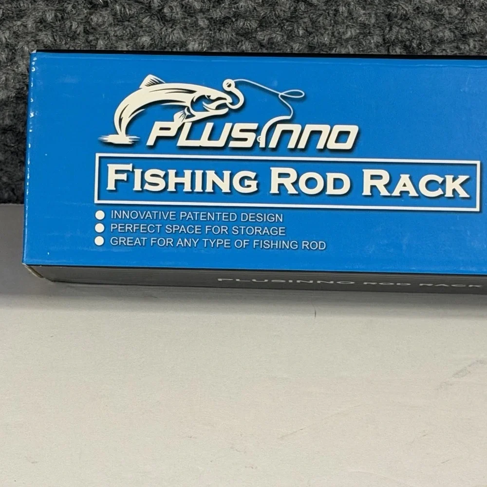 PLUSINNO V9 Fishing Rod Rack  Vertical Wall Mounted Holder for 9 Rods NEW SEALED
